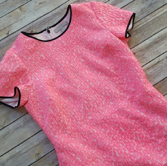 Banana Republic | Neon Pink Textured Leopard Dress - Picture 3 of 8